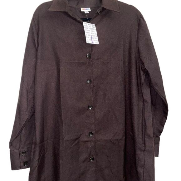 LuLaRoe Women’s Large Brown Abigail Button-Down Long Sleeve Flannel Gorpcore - Picture 4 of 16